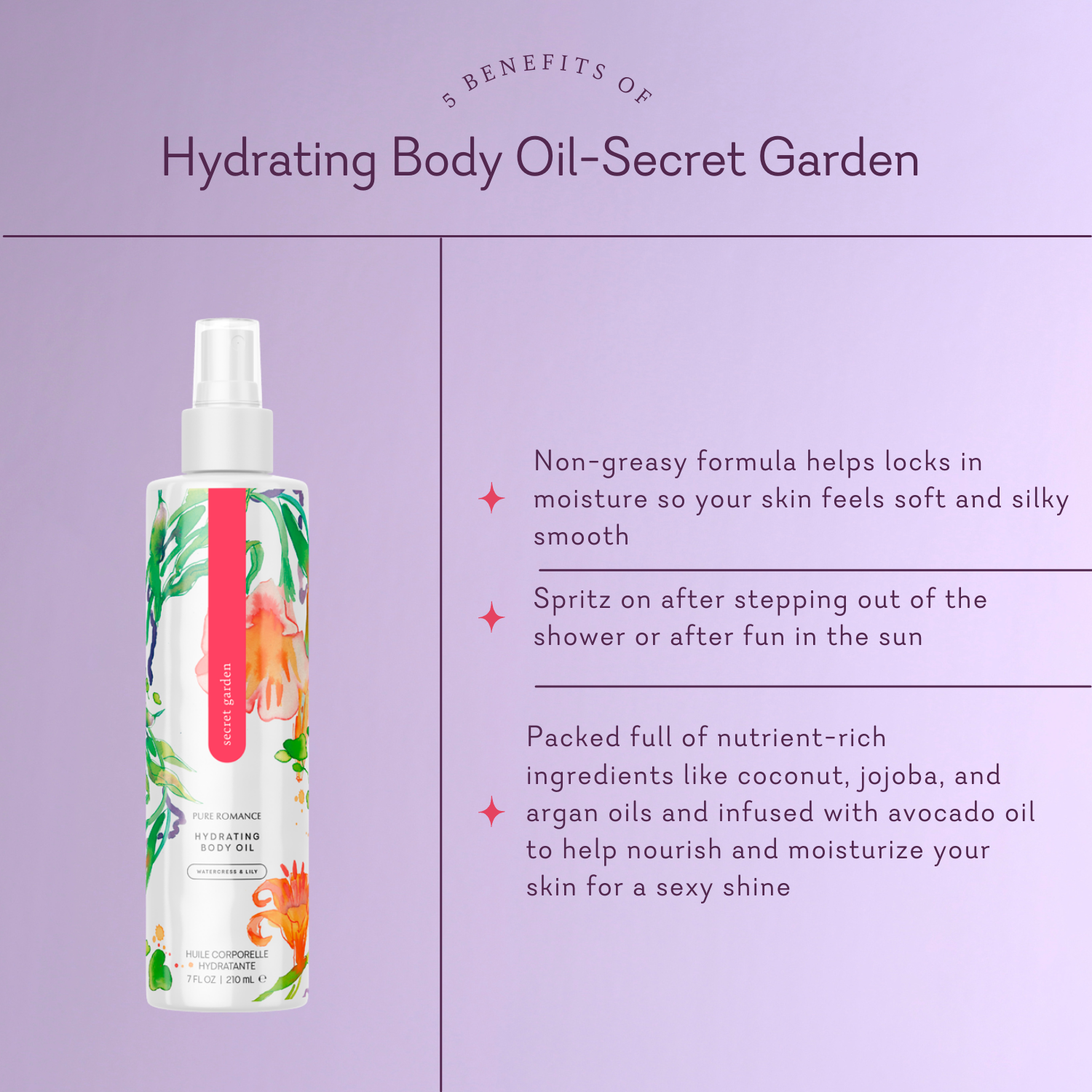 Hydrating Body Oil Secret Garden Pure Romance New Zealand 2636