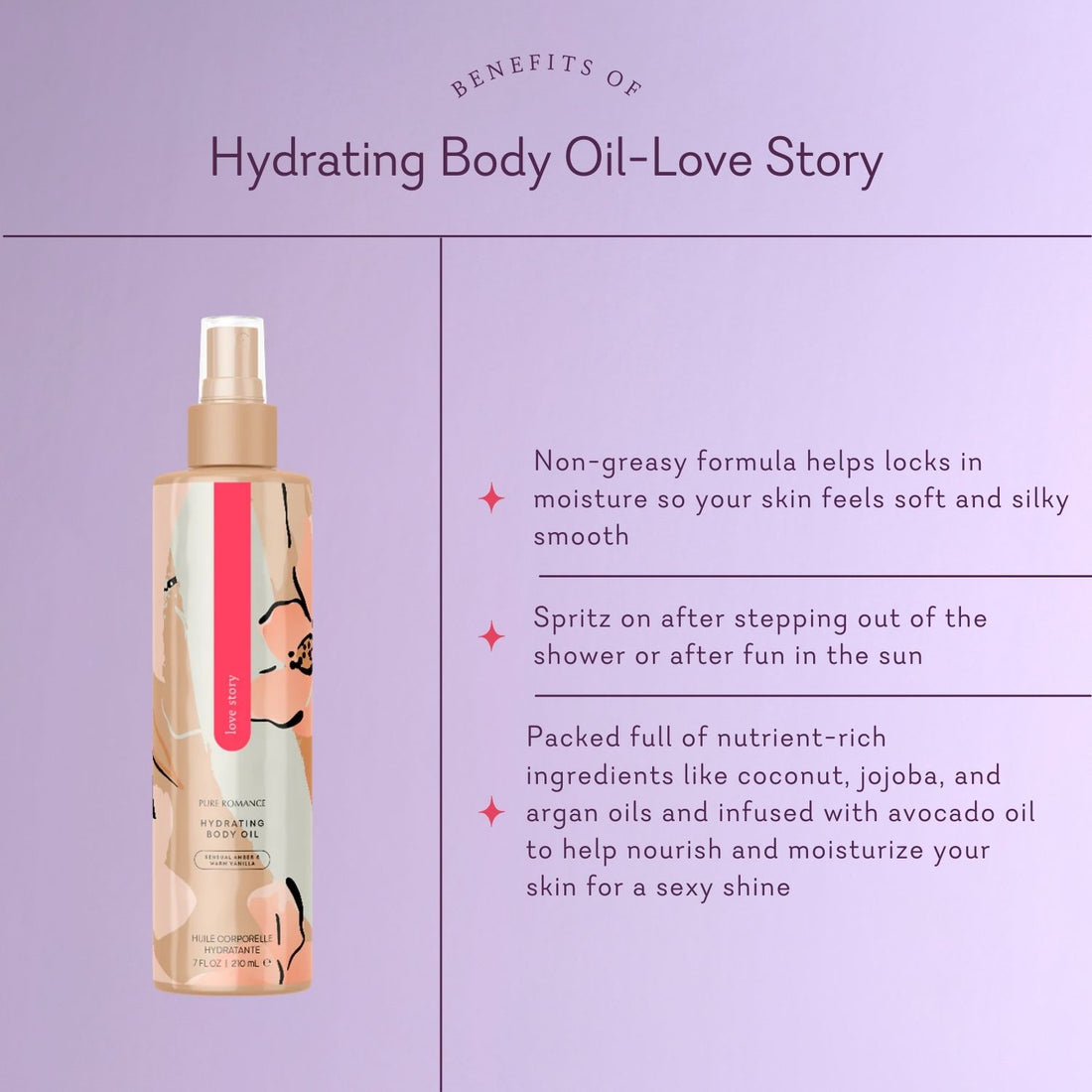 Hydrating Body Oil - Love Story – Pure Romance New Zealand